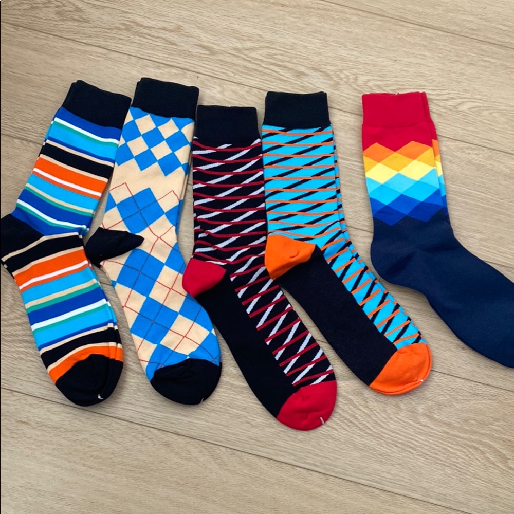 Colorful Patterned Men's Socks Set